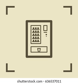 food vending machine line vector icon