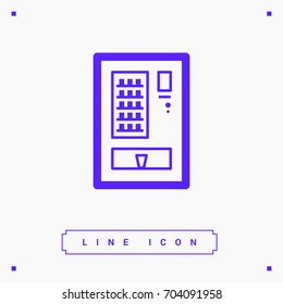 food vending machine line vector icon