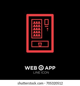 food vending machine line vector icon