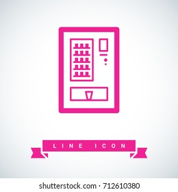 food vending machine line vector icon