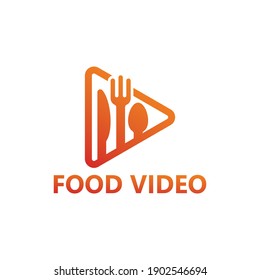 Food video play logo template design