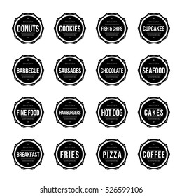 Food vintage stamp vector set