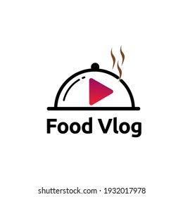 food vlog logo vector concept, icon, element, and template for company