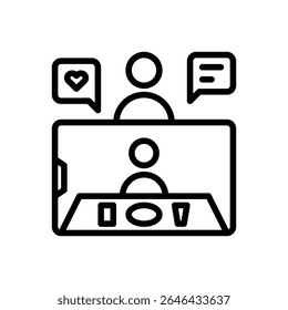 food vloger icon vector with line style
