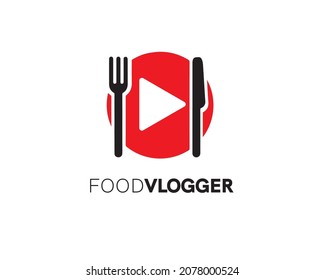 Food Vlogger, Blogger and Food Review Logo Vector