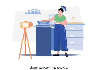 Food Vlogger Making Cooking Vlog