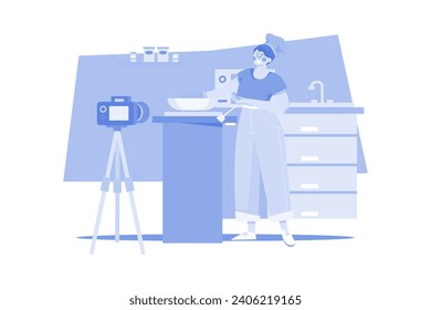 Food Vlogger Making Cooking Vlog
