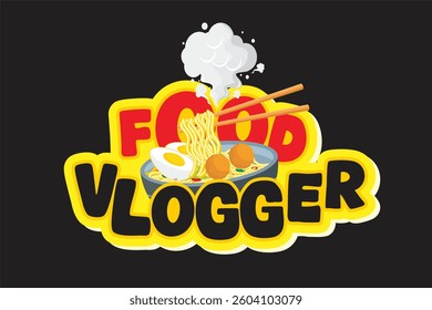 Food vlogger vector template for print on demand