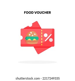 Food Voucher flat icon, Vector Illustration for Graphic Design Element. Isolated on white background
