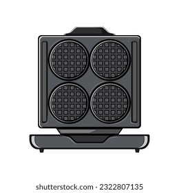 food waffle iron cartoon. machine cooking, kitchen dessert food waffle iron sign. isolated symbol vector illustration