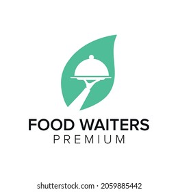 food waiters logo icon vector template