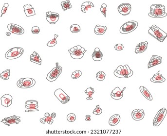 food wallpaper illustration icon outline red