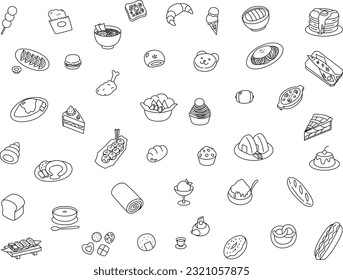 Food wallpaper line drawing illustration