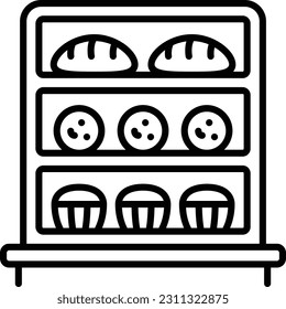 Food Warmer Hot Case diseño de íconos vectoriales, símbolo panadería y orfebrería, signo de Cuisine Maestro, ilustración de stock de conocedor de comida, concepto de mostrador eficiente de comida caliente