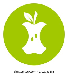 Food waste green icon on white background