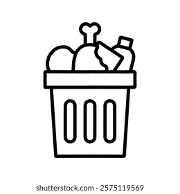 food waste icon Simple outline illustration