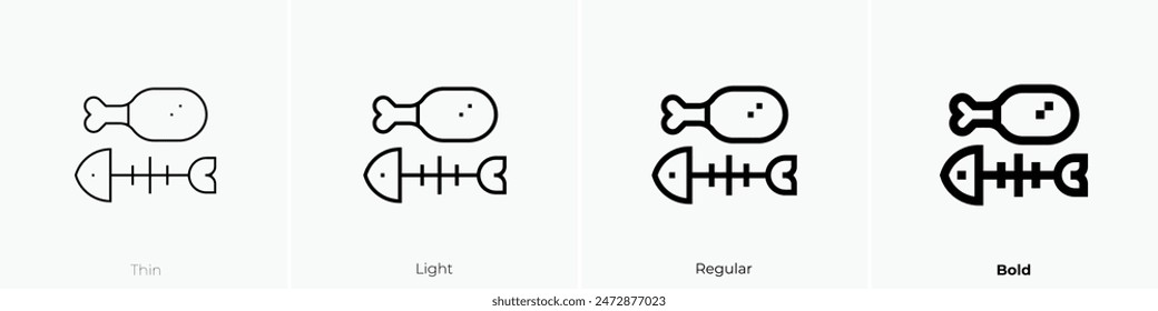 food waste icon. Thin, Light Regular And Bold style design isolated on white background
