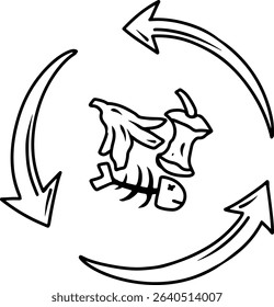 Food Waste Recycling Cycle Illustration