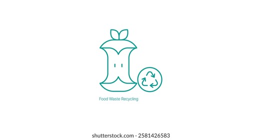 Food Waste Recycling Vector Icon for Composting and Sustainability