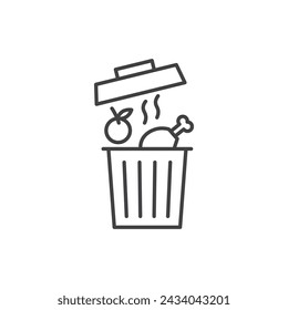 Food Waste Vector Line Icon illustration.