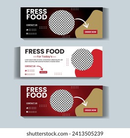 Food web banner design template set  Modern banner design. use food business