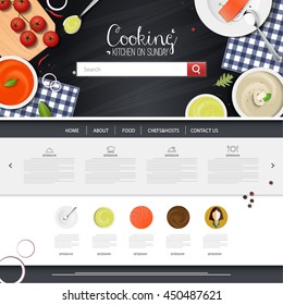 Food Website Design Template Vector.