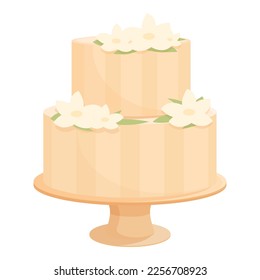 Food wedding cake icon cartoon vector. Groom party. Cream berry