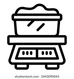 Food weighing machine icon outline vector. Culinary equipment. Kitchen balance household