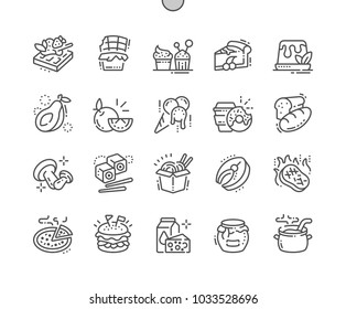 Food Well-crafted Pixel Perfect Vector Thin Line Icons 30 2x Grid for Web Graphics and Apps. Simple Minimal Pictogram