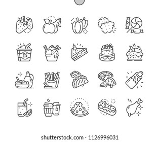 Food Well-crafted Pixel Perfect Vector Thin Line Icons 30 2x Grid for Web Graphics and Apps. Simple Minimal Pictogram