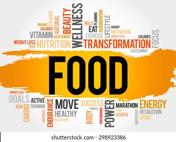 FOOD word cloud, fitness, sport, health concept