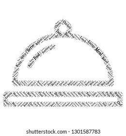 food word cloud in the serving dish shape, vector file for EPS10