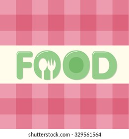 Food word sign logo icon design template elements with spoon and fork