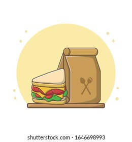 Food Wrapped and Sandwich Design Vector