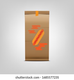 Food wrapping paper packaging, Brown color. 
On a blank background.