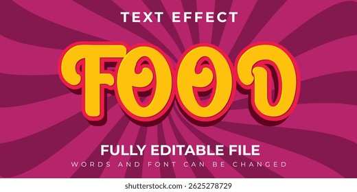 Food Yellow Text Effect With Spiral Purple Background