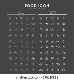food-bold-and-thin-outline-icons