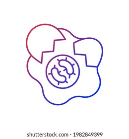 Foodborne disease gradient linear vector icon. Spoilage of contaminated foods. Infectious virus sources. Thin line color symbols. Modern style pictogram. Vector isolated outline drawing