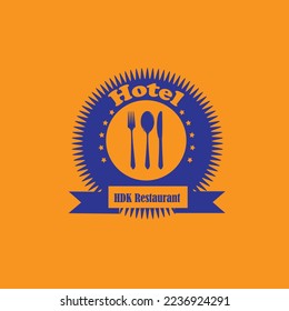 fooddoor flat logo design with 2 brand colors