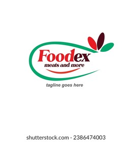 Foodex identity logo, Vector logo for food, Food import and export logo