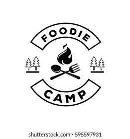 Foodie Camp Logo With Spoon And Fork 