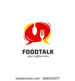 Foodie food talk logo icon symbol good for podcast, community, forum, cafe, restaurant or any food related logo