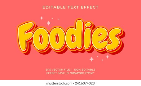 Foodies 3D editable text effect template