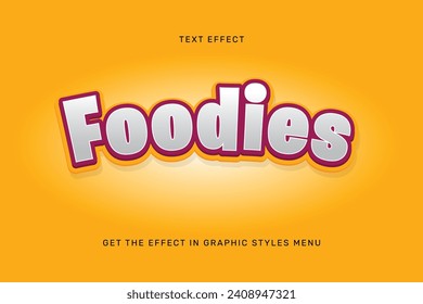 Foodies Editable text Effect with  3d vector design, font design, editable text, editable logo,