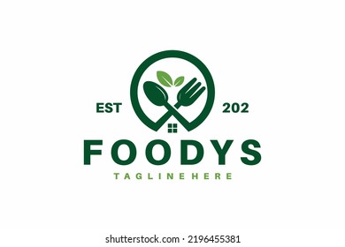 foodies house or food home logo badge style