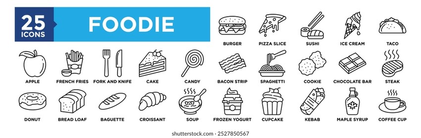 Foodies icon collection set. Containing design food, meal, lifestyle, tasty, delicious