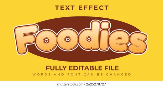 Foodies Efeito de Texto Design Simples