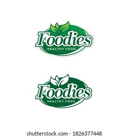 Foodies typography sticker logo template