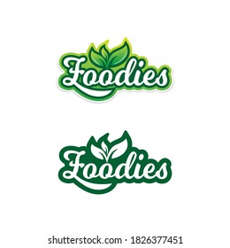 Foodies typography sticker logo template