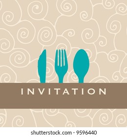 Food/restaurant/menu design with cutlery silhouette